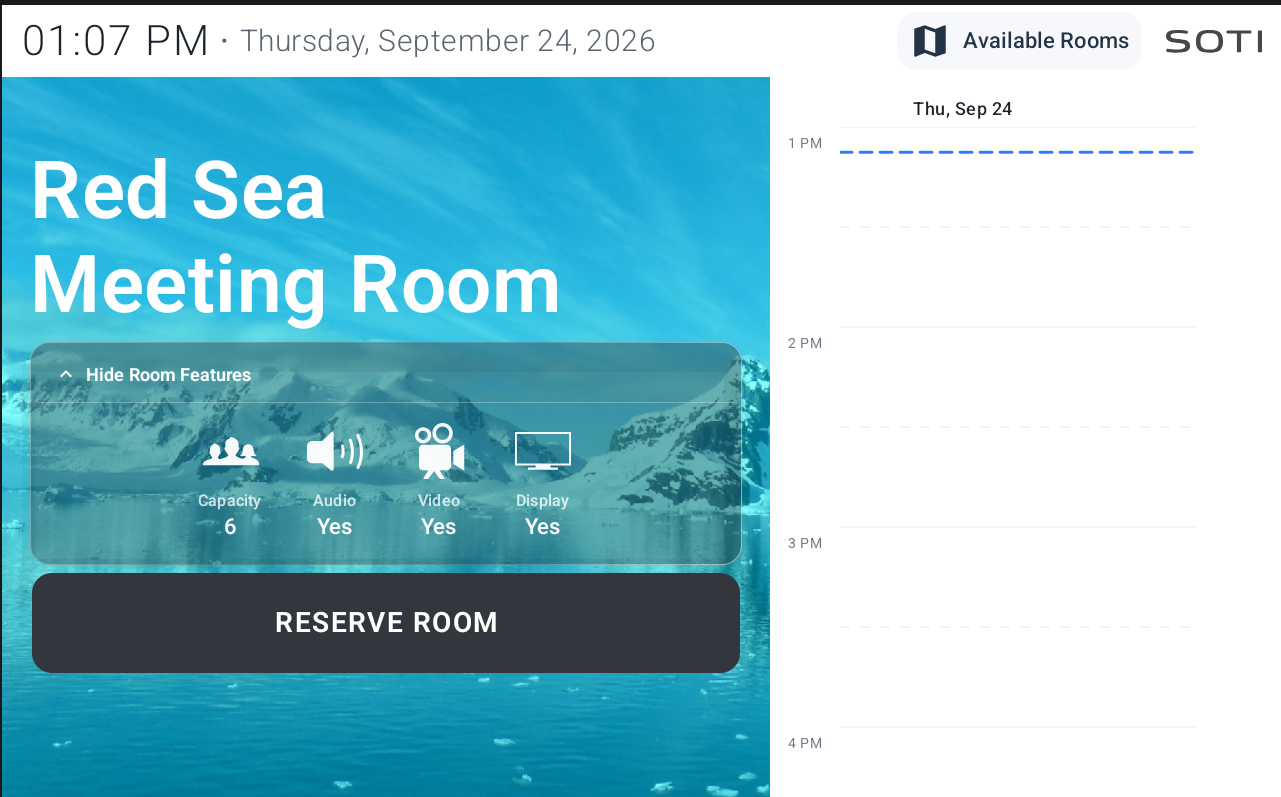 Screenshot of the Meeting Room Android App